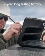 ZAGG Rugged Book Detachable Case and Magnetic-Hinged Keyboard for iPad Air, iPad Air 2, iPad 9.7, iPad 9.7 Pro - Multi-Device Bluetooth Pairing, Backlit Keyboard - USB-C to USB-C Cable Included, Black