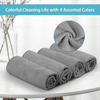 HOMEXCEL Grey Microfiber Cleaning Cloth,150 Pack Cleaning Rags, Cleaning Towels,11.5"X11.5" Shop Towels