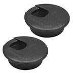 Desk Grommet 1-3/8" (35 mm), Desk Cord Hole Cover, Cable Grommet ABS Plastic, Desk Hole Grommet for Office and Home Table Cable, Detachable Cable Cord Organizer (Black 2 Pcs)