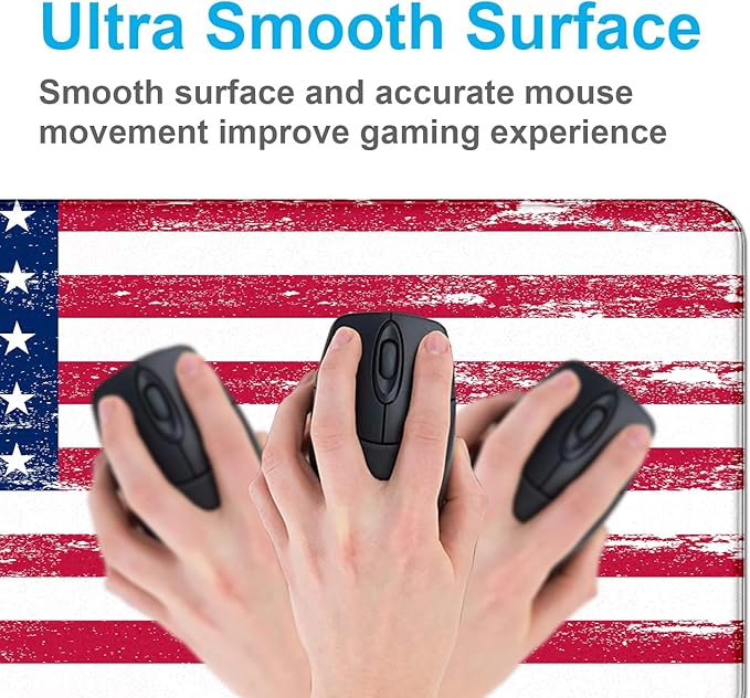 American Flag XXL Extended Mouse Pad, Patriot Large Laptop Pad, Waterproof, Non Slip, Gaming Office and Home Stitching Edge Table Pad 35.4 x 15.7 x 0.12 Inches