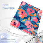 Case for MacBook Air 15 Inch 2025 2024 2023 Release M4 A3241 M3 A3114 M2 A2941, Hard Shell with Screen Protector & Keyboard Cover, Compatible with Touch ID, Flowers Print