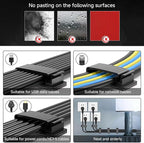 Adhesive Cable Clips Holder, Outdoor Light Clips, Black Cord Wire Clips, Sturdy Nylon Cord Wall Finisher Wire Clamp for Home, Car, Office Desk Wire Management (Black, L-100 PCS)