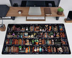 Desk Mat Forest Library Book Mouse Pad Big Desk Pad XXL Extended Gaming Large Mouse Pad for Desk Rubber Base Mousepad with Stitched Edges, Keyboard Mouse Mat for Work Game Office Home 31.5x15.7 in