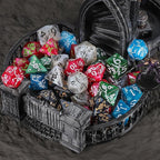 CiaraQ Polyhedral Dice Set (42pc) with 6 Drawstring Dice Pouches for Dungeons and Dragons RPG MTG Table Games. 6 Sets of Plum Blossom Pattern Role Playing Dice