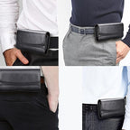 Phone Holster for iPhone 16 15 14 Pro Max 13 12 11 XR X XS SE 8 Plus 7 Plus 6s 6 Nylon Cell Phone Pouch Belt Holder Carrying Case with Belt Clip Loops,Black