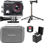 AKASO EK7000 Pro 4K30fps 20MP Action Camera EIS Ultra HD 131FT Waterproof Underwater Camera with Mini Selfie Stick Tripod and Carrying Case Helmet Accessories Kit Bundle