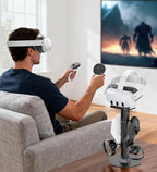 Headphone & Controller Stand with VR Headset Holder for Desk, Universal Gaming Controller & Headset Holder for PS5/Xbox/PSVR2/Meta Quest Pro/3/2, Headphone/Controller/VR Storage with Cable Organizer