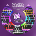 GUSGU Transparent Case with Wireless Keyboard for iPad 11th Gen 11-in.(A16, 2025), 2022 iPad 10th Gen 10.9-in, 7 Colors Backlight, Trackpad, 360°Rotating Stand, Tech Style