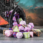 CiaraQ DND Polyhedral Dice Set (42pcs) with A Gold Pattern Drawstring Bag for Dungeons and Dragons RPG MTG Table Games. 6 Sets Fantasy Role Playing Dice