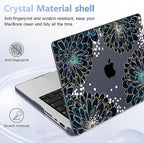 for MacBook Pro 16 inch Case 2021 2022 2023 2024 Release A3186 A3403 M4 A2991 M3 A2780 M2 A2485 M1 Pro/Max, Hard Shell Case with Screen Protector & Keyboard Cover, Luxury Floral