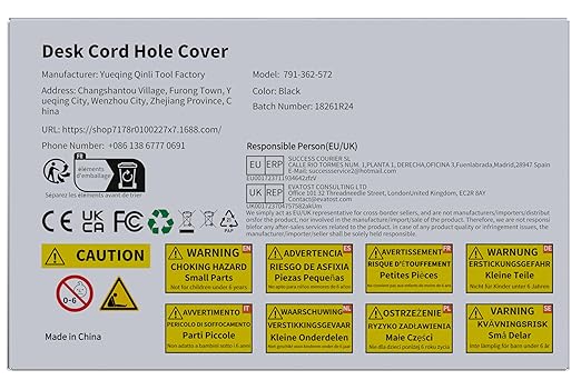 Desk Grommet & Cable Grommet 1-3/8 Inch (10 Pack) - Black Cord Hole Cover with Hole Cutter - Cable Management Kit for Office Desk, TV Stand, Workstation - Hide Wires Behind Wall, Cable Pass Through