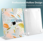 TWOLSKOO for M4 MacBook Air 13.6 inch Case 2025-2022 Release M4 A3240 M3 A3113 M2 A2681, Plastic Hard Shell & Screen Protector & Keyboard Cover & Trackpad Film, Doodle Floral