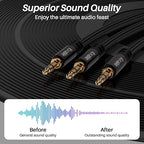 1/8 Inch TRS Stereo Y Splitter Cable 10FT, 3.5mm Male to 2-Male Y-Splitter Stereo Audio Cable, for Cell Phone PC Laptop, Speaker, Headphones, Suitable for Switching or Two Sets of Speakers