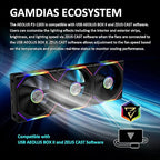 GAMDIAS AEOLUS P2-1203 120mm ARGB PWM Fan (3 Pack, no Hub), Include Reverse Fan Blade x3 & Controller, ARGB Sync, Easy Installation & Cabless Daisy-Chain Design, Silent Operation, Up to 2400RPM, Black