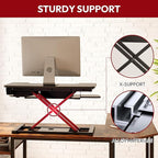 SANODESK 32" Electric Standing Desk Converter,Height Adjustable Riser for Office Home, Monitor and Laptop Workstation with Large Keyboard Tray,Black Color