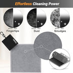 2-Sided Glasses Cleaner & Polishing Cloths,Portable Glasses Cleaning Kit,Microfiber Eye Glasses Lens Cleaning Coth Wipes Kit with Pouch,Color 6X 6-Inch