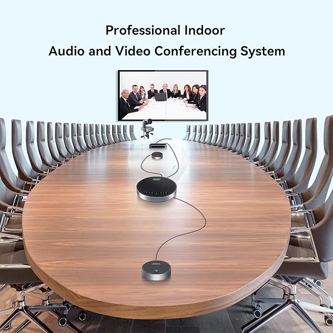 Tenveo 4K PTZ Conference Room Camera System Audio and Video Conferencing 12X Optical Zoom HDMI PTZ Camera and Bluetooth Speakerphone with 2 Expansion Mics Bundle Wide Angle for Large Remote Meetings