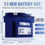 TYKOOL YTZ7S / YTX7L Lithium LiFePO4 Motorcycle Battery, 12 V 4 Ah,240 CCA,Built in BMS, Powersports Battery, for ATV,UTV,Jet Ski,Personal Watercraft,Snowmobile,Quad,Riding Lawn Mower, Tractors