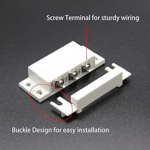 Magnetic Reed Switch NC NO COM Surface Mount Wired Door Window Contact Sensor with Cover for Home Security and Burglar Alarm Systems MC-31 5pcs