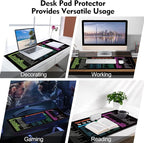 Galdas Gaming Mouse Pad XXL XL Large Long Extended Big Mousepad Non-Slip Rubber Keyboard Mouse Pad with Stitched Edges for Laptop Home Office (31.5x11.8x0.08 Inch) -Notes