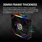 GAMDIAS AEOLUS P2-1203 120mm ARGB PWM Fan (3 Pack, no Hub), Include Reverse Fan Blade x3 & Controller, ARGB Sync, Easy Installation & Cabless Daisy-Chain Design, Silent Operation, Up to 2400RPM, Black