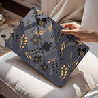 Mektron Compatible with M4 MacBook Air 15 inch Case 2025 A3241 2024 2023 M3 A3114 A2941 M2 Liquid Retina Display Touch ID, Plastic Hard Case & Keyboard Skin & Screen Protector - Gold Floral