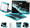 Transparent Case with Keyboard for 2024 iPad Pro 11-inch (M4),with 7-Color Backlit Wireless Keyboard, 360°Rotatable Protective Case Multi-Touch Trackpad,with Pencil Holder,with Shortcuts,Blue
