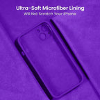 FireNova Designed for iPhone 13 Case, Silicone Upgraded [Camera Protection] Phone Case with [2 Screen Protectors], Soft Anti-Scratch Microfiber Lining Inside, 6.1 inch, Neon Purple