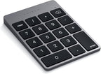 Satechi Slim Aluminum Bluetooth Keypad, Wireless Number Pad with 18 Keys, Micro USB Rechargeable Numpad, External Number Pad for MacBook Air/Pro M4, iPad Air/Pro M4/M3, iMac, PC - Space Gray