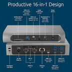 Kensington SD5800T Thunderbolt 4 and USB4 Quad 4K Display Docking Station, 100W Charging, 2 x HDMI, 2 x DP, 2.5G Ethernet, Card Readers, for Windows/MacOS (K32856NA)
