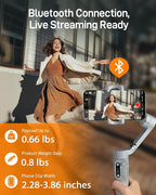 hohem iSteady X3 SE Gimbal Stabilizer for iPhone, Phone Stabilizer with Detachable Remote Control, Portable Foldable 3-Axis Phone Gimbal for Android & iPhone 16 15 Pro Max, Ideal for Travel Vlogging
