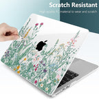 TWOLSKOO for M4 MacBook Air 13.6 inch Case 2025-2022 Release M4 A3240 M3 A3113 M2 A2681, Plastic Hard Shell & Screen Protector & Keyboard Cover & Trackpad Film, Botanical Illustration