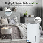 Uhome 120 Pints Dehumidifier with Drain Hose - 6000 Sq. Ft Quiet Dehumidifier for Home, Basements, Storages and Large Rooms with 1.32Gallon Water Tank