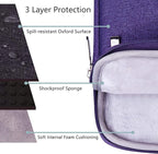 Voova Laptop Sleeve Carrying Case 15.6 16 Inch,Slim Computer Cover Bag Compatible with MacBook Pro 15/16, Dell xps 15,15-16 Inch HP Dell Asus Acer Laptop, Purple