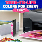 Reluen 5-Pcs 822XL Printer Ink Cartridges – High Capacity 2 Black & 3 Standard Color Combo Pack – Easy to Install and Compatible with WF-3820, WF-3823, WF-4820, WF-4830, WF-4833, WF-4834 Printers