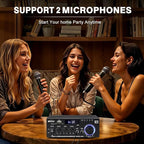 AK45Pro Stereo Receivers Amplifier Home Audio with Bluetooth 5.3, 400W,2.0 Channel Power Stereo Amplifier with USB,SD,RCA,FM,2MIC in for Home Theater Speakers,Home Amplifier with Remote Control