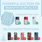 SUCKY Silicone Suction Phone Case Adhesive Octo Cup Buddy Mount - Anti-Slip Holder, Hands-Free Phone Accessory for iPhone & Android - Sticky Grip for Selfies, Videos - Baby Blue