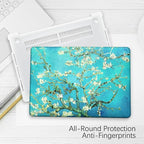 Berkin Arts for MacBook Pro 14 inch Cover A3401 A3185 A3112 A2992 A2918 A2779 A2442 with M4 M3 M2 M1 Chip(2021-2024 Release) Keyboard & Screen Cover Cloisonnism (Almond Blossom by Van Gogh)