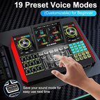 Podcast Equipment Bundle with 3.5mm Condenser Microphone for Pc/Phone Live Streaming Singing Gaming, Podcast Microphone Bundle with Live Sound Card Audio Mixer,Voice Changer, Denoise,DJ Sets