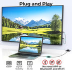 Wireless HDMI Transmitter and Receiver, USB-C to HDMI Extender with PD3.0, Wireless Display Adapter for Streaming Video from Phone/Laptop/Camera to Monitor/Projector, No App/Bluetooth Required