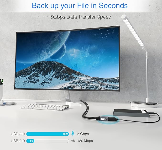 BlueRigger USB 3.0 Extension Cable (50FT, Active, 5 Gbps, In-Wall CL3 Rated, Type A Male to Female Adapter Cord) - Long USB Repeater Extender for VR Headset, Printer, Hard Drive, Keyboard, Mouse, Xbox