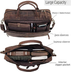 VC VINTAGE COUTURE Leather briefcase bag for men Leather Laptop Bags For Men and Women Travel Messenger Bag