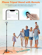 71" Tripod for iPhone, Phone Tripod Selfie Stick with Remote, Cell Phone Tripods & Tall Travel Tripods for Recording Video Selfies Photo, Compatible with iPhone 16 15 14 Pro Max 13 Android