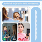 SUCKY Silicone Suction Phone Case Adhesive Octo Cup Buddy Mount - Anti-Slip Holder, Hands-Free Phone Accessory for iPhone & Android - Sticky Grip for Selfies, Videos - Clear