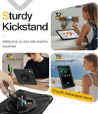 BRAECN for iPad (A16) 11th/10th Generation case 11/10.9 inch 2025/2022 Heavy Duty Shockproof Protective with Pencil Holder Screen Protector 360°Rotating Stand Handle & Shoulder Strap Full Body Cover