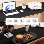 Aothia Leather Desk Pad Protector - Large Mouse Pad, Office Desk Mat, Non-Slip PU Leather Desk Blotter, Laptop Desk Pad, Waterproof Desk Writing Pad for Office and Home (Black, 38" x 13.7")