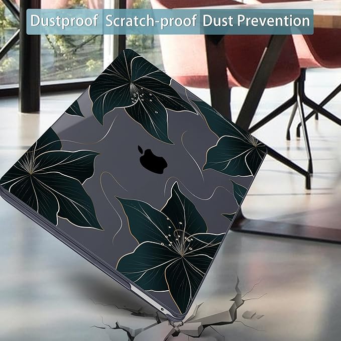 Mektron for MacBook Pro 13-inch Case 2022 2021 2020 Release A2338 M2 M1 A2289 A2251, Printed Plastic Hard Shell Cover for New MacBook Pro 13.3-inch Touch Bar Fits Touch ID，Floral C218