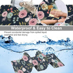 Colorful Flowers and Birds Desk Mat,Large Spring Floral Bird Gaming Keyboard Mouse Pad,Non-Slip Rubber Base Desk Pad Thick Stitched Edges Waterproof Mousepad Mouse Mat 31.5"x11.8"