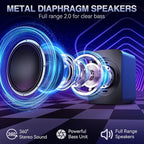 Computer Speakers,RGB PC Speakers, USB Powered 3.5mm Aux Speaker for Desktop, PC, Laptop, Tablet - Small Computer Speakers | Clear Sound & 7-Color Dynamic Lighting