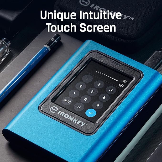 Kingston IronKey Vault Privacy 80 3.8TB External SSD | FIPS 197 | XTS-AES 256GB Encrypted | Touch Screen PIN | Secure Data Protection | IKVP80ES/3840G